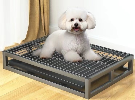 Cuadro de acero de alambre de hierro de tubo cuadrado para orinas de perros Diseño a prueba de salpicaduras y pasos