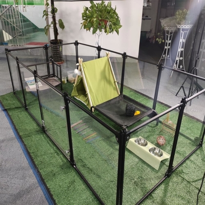 Cerradura de botón portátil de acero inoxidable de mascotas Playpen Jaula de cerca para gatos y reptiles