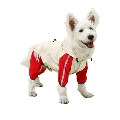 Reflector impermeable para perros de mascotas con cuatro pies Ropa de lluvia con sombrero para animales pequeños