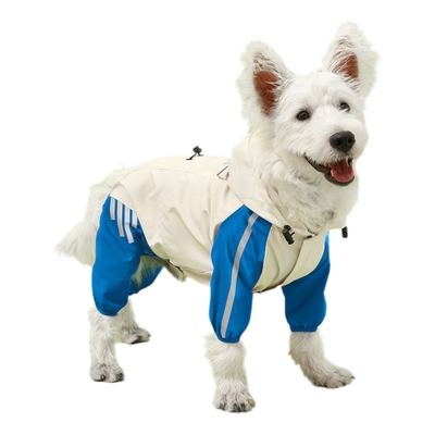 Reflector impermeable para perros de mascotas con cuatro pies Ropa de lluvia con sombrero para animales pequeños