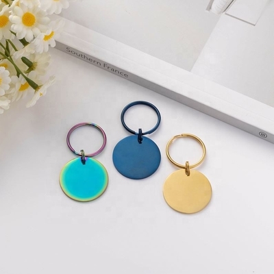 Etiqueta de mascota personalizada círculo de acero inoxidable grabado collar de identificación de nombre para perro gato regalo