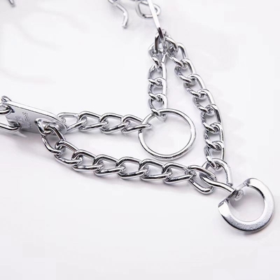 Tamaño del cliente Clase de acero inoxidable separado de estrangulamiento pinchazo Prong collar de entrenamiento de perro