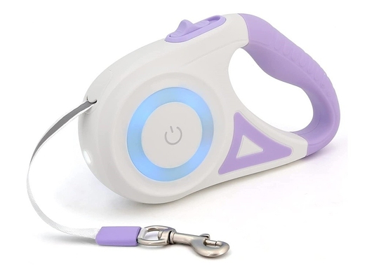 Leash automático para mascotas Leash para perros retráctil con luz LED de larga duración y ajustable