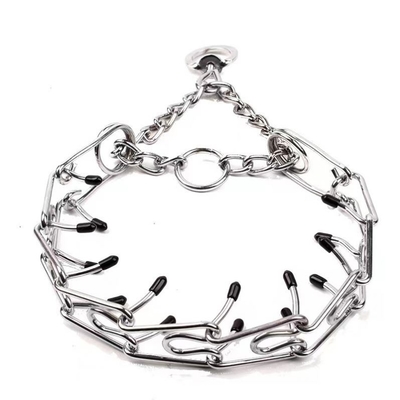 Collar de perro de plata para el entrenamiento de mascotas Aheasoun Prong Collar Choke Collar Pinch Collar
