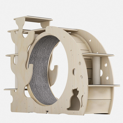 ALT-FBB-275 Gato de madera corriendo en casa silenciosa juguete interactivo