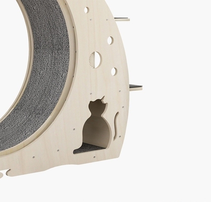 Mantenga a sus mascotas en forma Cuadro de escalada de gato de madera sólida con rueda de correr y cinta para perros