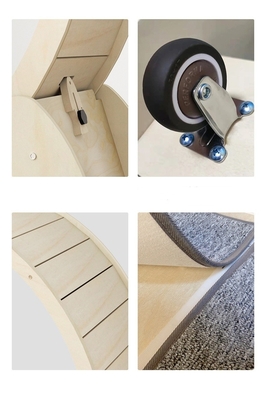 Mantenga a sus mascotas en forma Cuadro de escalada de gato de madera sólida con rueda de correr y cinta para perros
