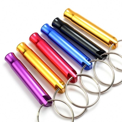 Colorido silbato de emergencia de aleación de aluminio para actividades de autodefensa y supervivencia