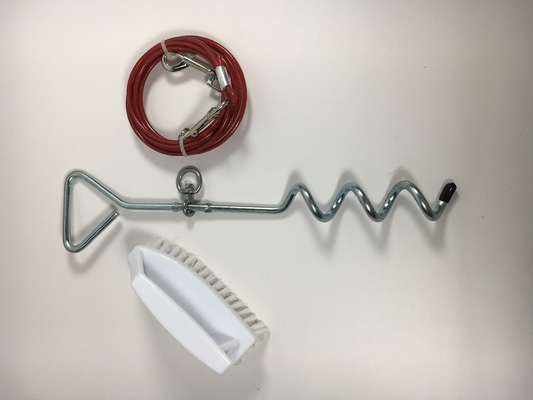 470g Pesado perro mascota espiral correa de acero Cable de cable de metal anclaje para viajes