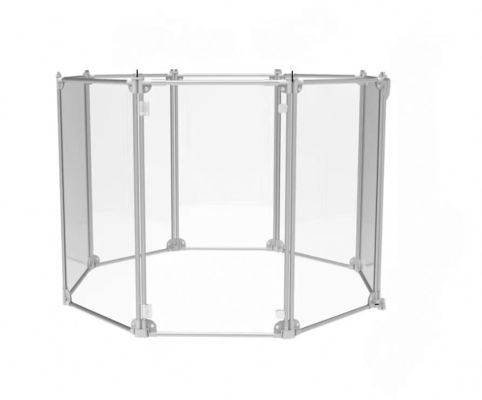 Cuadrado Acrílico Aluminio Desmontable Pet Playpen para Casa de perreras de gatos transparente