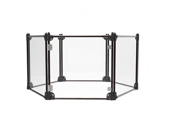 Cuadrado Acrílico Aluminio Desmontable Pet Playpen para Casa de perreras de gatos transparente