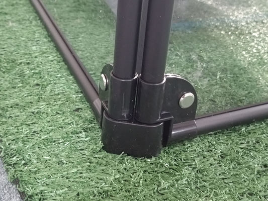 Cuadrado Acrílico Aluminio Desmontable Pet Playpen para Casa de perreras de gatos transparente