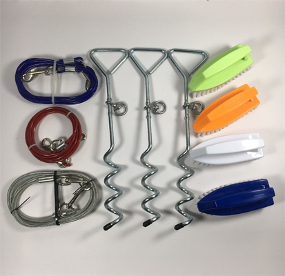 8mx40cm exterior de acero inoxidable Espiral perro estaca tierra clavo mascota de tracción cuerda de perro de la cadena de anclaje