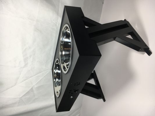 Cuencos dobles de acero inoxidable negro para perros grandes sin derrames no resbaladizos protección cervical ajustable de altura