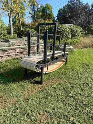 Caminadora para perros de acero inoxidable para pit bulls máquina de correr de cadena de madera sostenible