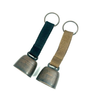 120mm*35mm Camping al aire libre Caballera de metal con mango y campanas trenzadas