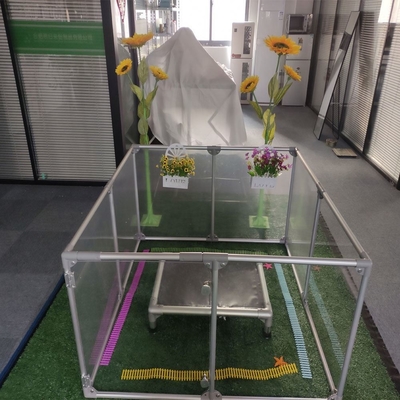 Recinto plegable para perros en interiores Recinto transparente acrílico portátil para mascotas con patrón animal