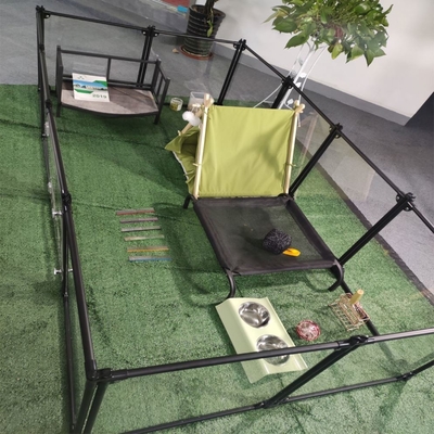 Patrón de animales de aluminio plegable perrera de mascotas 12 paneles negro 65 x 91 cm para perros
