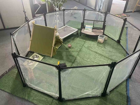 Animales Pequeños Acrílico Transparente Doblaje de cercas para mascotas para fácil uso y divertidos juegos para perros