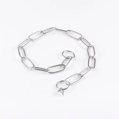 Collar para perros de acero inoxidable con cuerda de metal y cadena a prueba de mordeduras