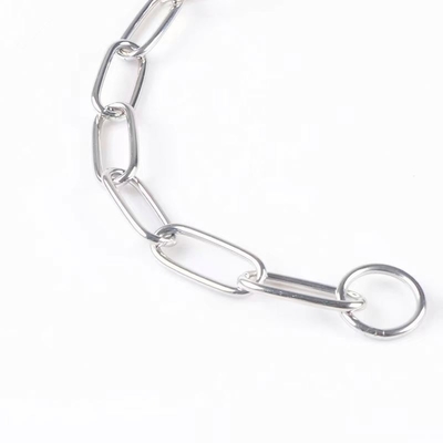 Collar para perros de acero inoxidable con cuerda de metal y cadena a prueba de mordeduras