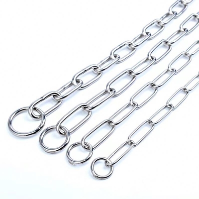 Collar para perros de acero inoxidable con cuerda de metal y cadena a prueba de mordeduras