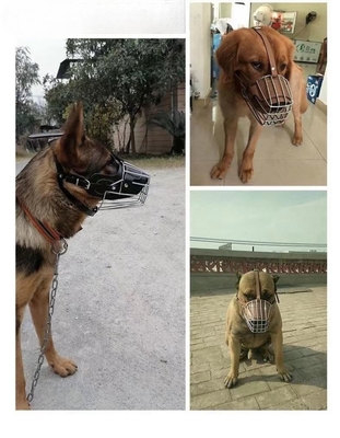 Muzón para mascotas contra la ladera para Pitbull Shepherd Pequeño cachorro Retriever Cuero 15-25kg