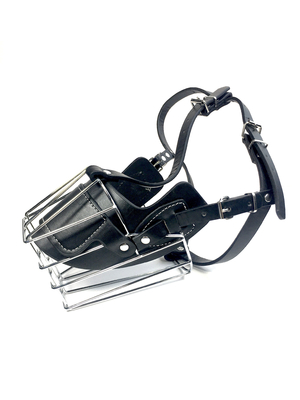 Máscara de hocico de perro ajustable extra grande para perros grandes Circunferencia del cuello 46-53cm Negro