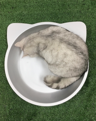 Material de aluminio en forma de cuenco de gato en forma de tazón redondo para su compañero peludo