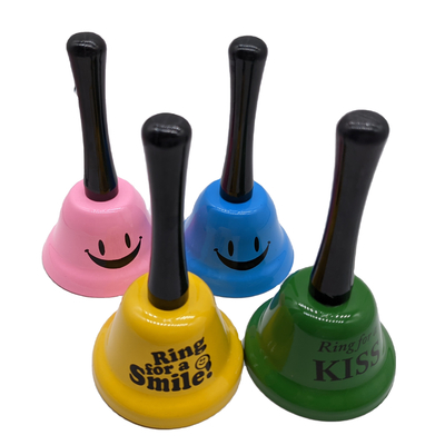 Campanilla de llamada de mano de color metálico para restaurante Campanilla de comida de electroplataje multicolor