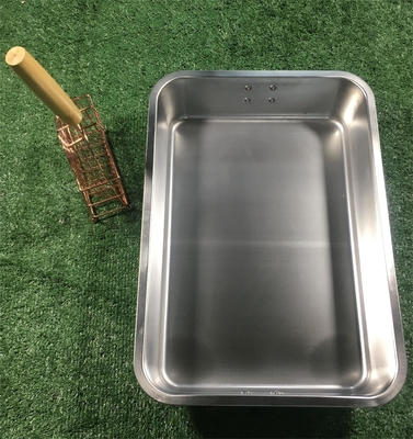 Cuenca de basura para gatos de acero inoxidable de 45x30x10cm Tipo abierto conveniente para limpiar las heces