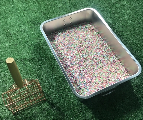 Caja de basura para gatos de acero inoxidable para gatos grandes en el baño