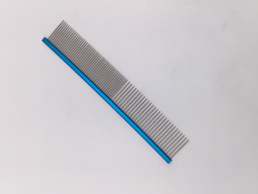 Logotipo personalizado Acero inoxidable Peinado para mascotas de 19cmx3.2cm para necesidades de aseo de mascotas