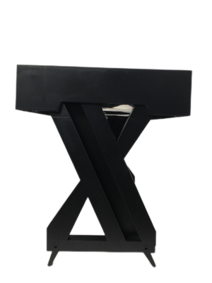 Mesa de elevación de mascotas negra Cuenco para perros de acero inoxidable Mesa de bebida Cuenco de alimentación ajustable 45*26*28cm