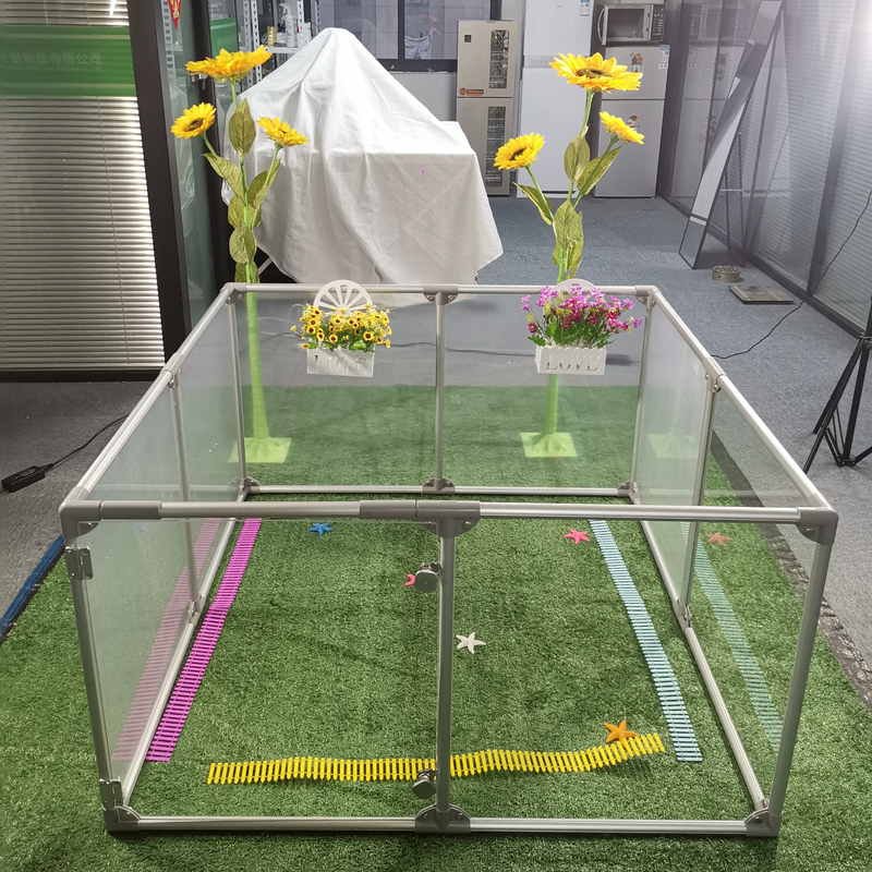 Fabricación para el mercado de EE.UU. DIY transparente plegable de cercas para mascotas para animales pequeños