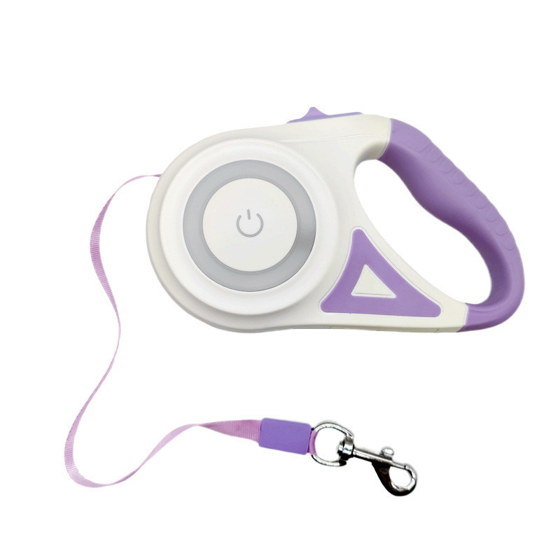 Leash automático para mascotas Leash para perros retráctil con luz LED de larga duración y ajustable