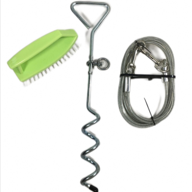 8mx40cm exterior de acero inoxidable Espiral perro estaca tierra clavo mascota de tracción cuerda de perro de la cadena de anclaje