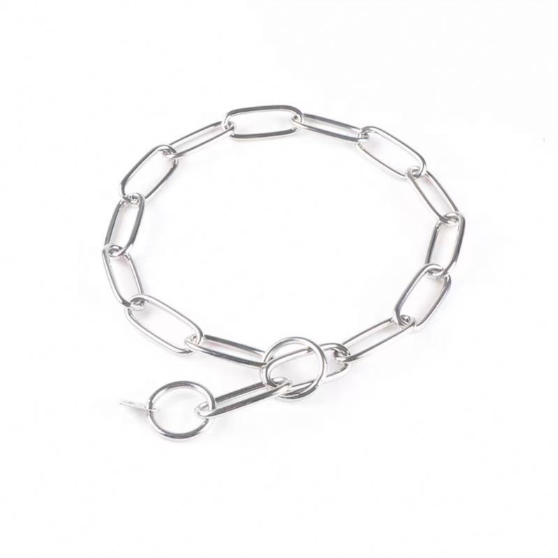 Collar para perros de acero inoxidable con cuerda de metal y cadena a prueba de mordeduras