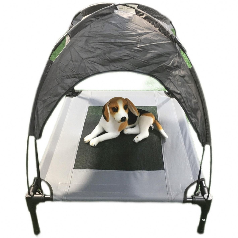 Cama para perros al aire libre interior con enfriamiento cuna de aire elevado y tienda de sombra removible