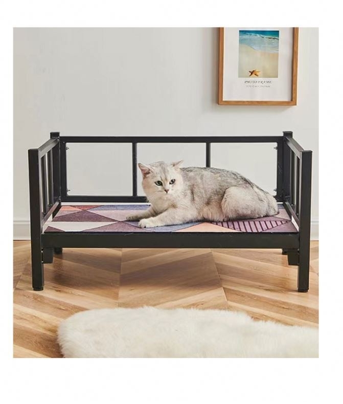 Cama de mascotas elevada de metal a prueba de humedad para perros y gatos de lujo Diseño sostenible