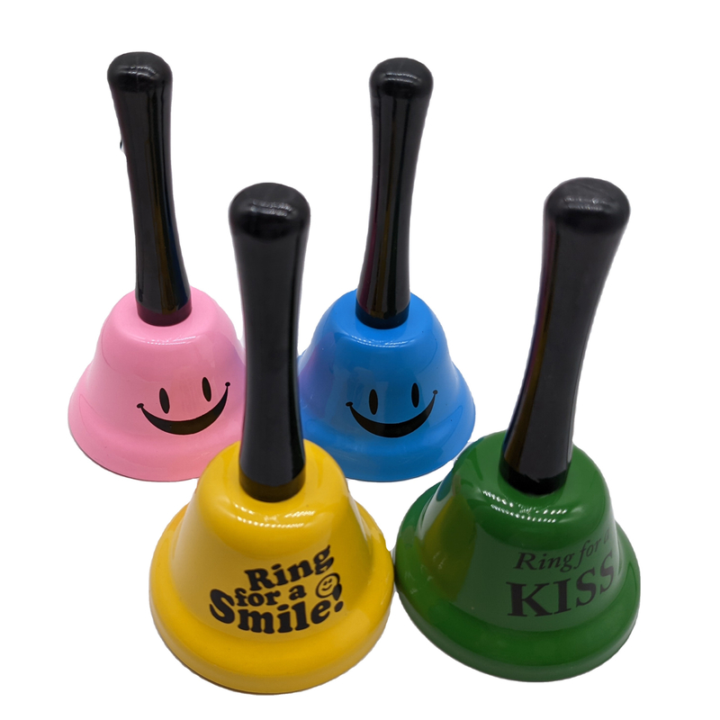 Campanilla de llamada de mano de color metálico para restaurante Campanilla de comida de electroplataje multicolor