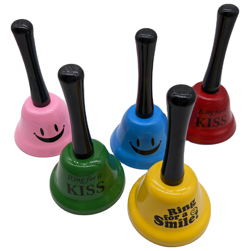 Campana de la escuela con mango de metal Material de plástico que llama a otra ocasión de varios colores